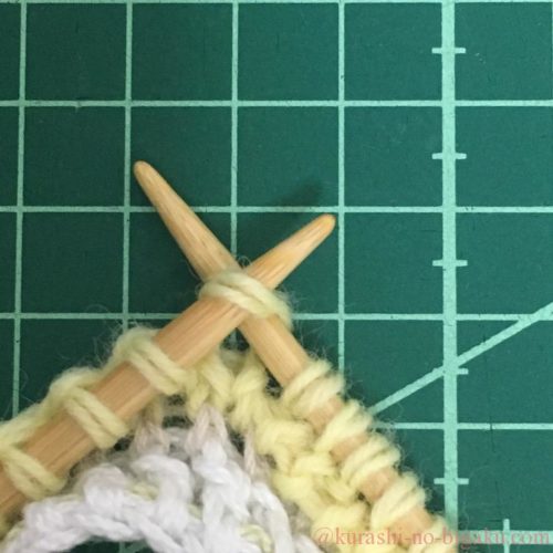 ゴム編みの作り目の表目